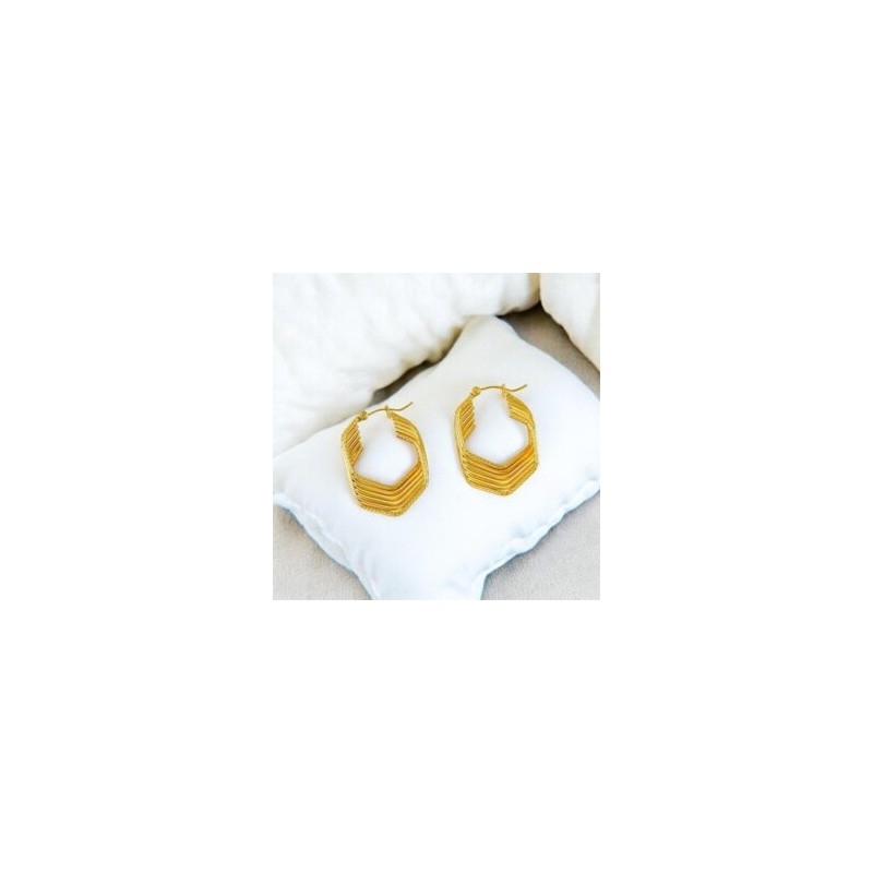 PPendientes dorados acero inoxidables retros