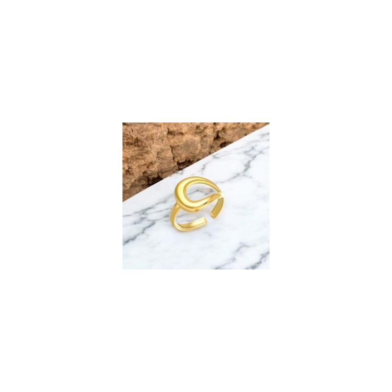 Anillo ajustable dorado acero inoxidable