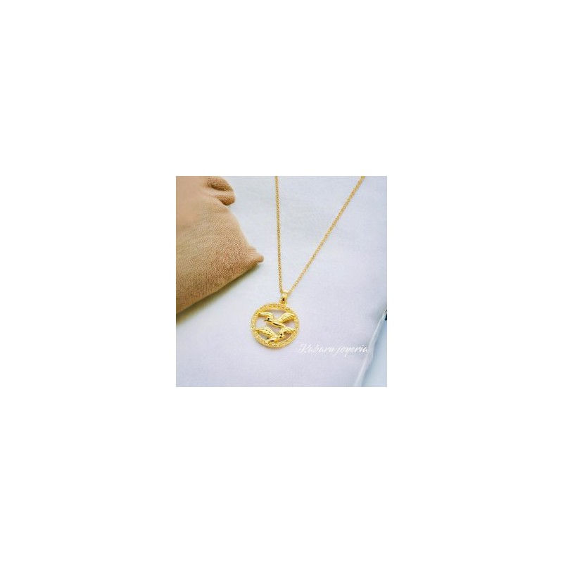 Collar dorado acero inoxidable Bird