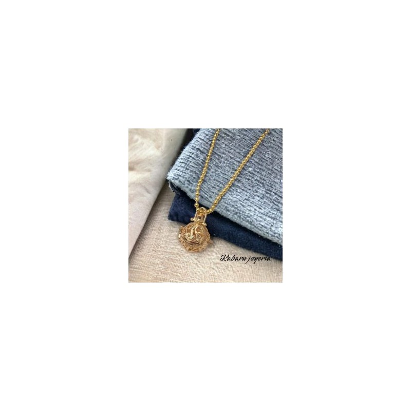 Collar dorado acero inoxidable esfera