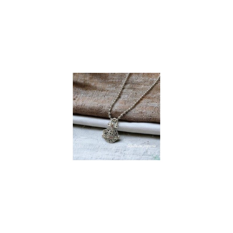 Collar color plata acero inoxidable esféra