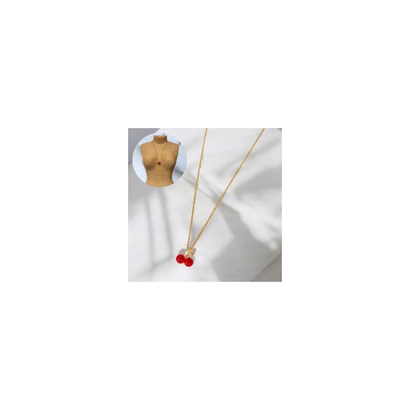 Collar dorado acero inoxidable  cerezas