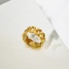 Anillo dorado ajustable acero inoxidable retro