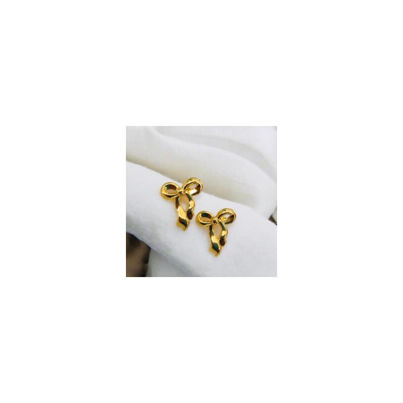 Pendientes dorados acero inoxidable lazo