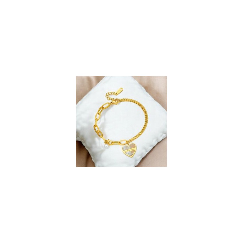 Pulsera dorada acero inoxidable corazon