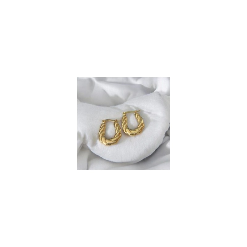 Aretes dorados acero inoxidable tipo U