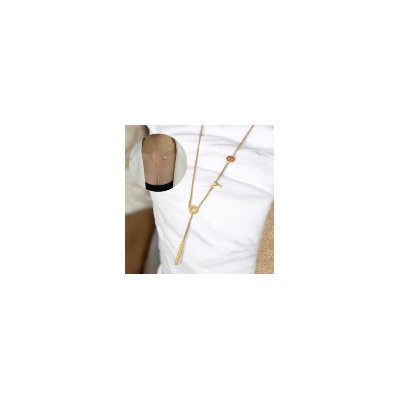 Collar dorado acero inoxidable LOVE