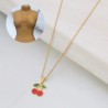 Collar dorado acero inoxidable cereza