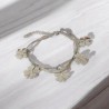 Pulsera color plata acero inoxidable trebol