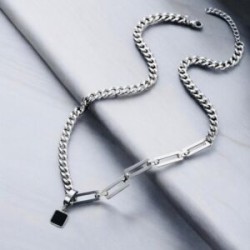 Collar color plata acero inoxidable unisex