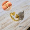 Anillo ajustable dorado acero inoxidable corazon