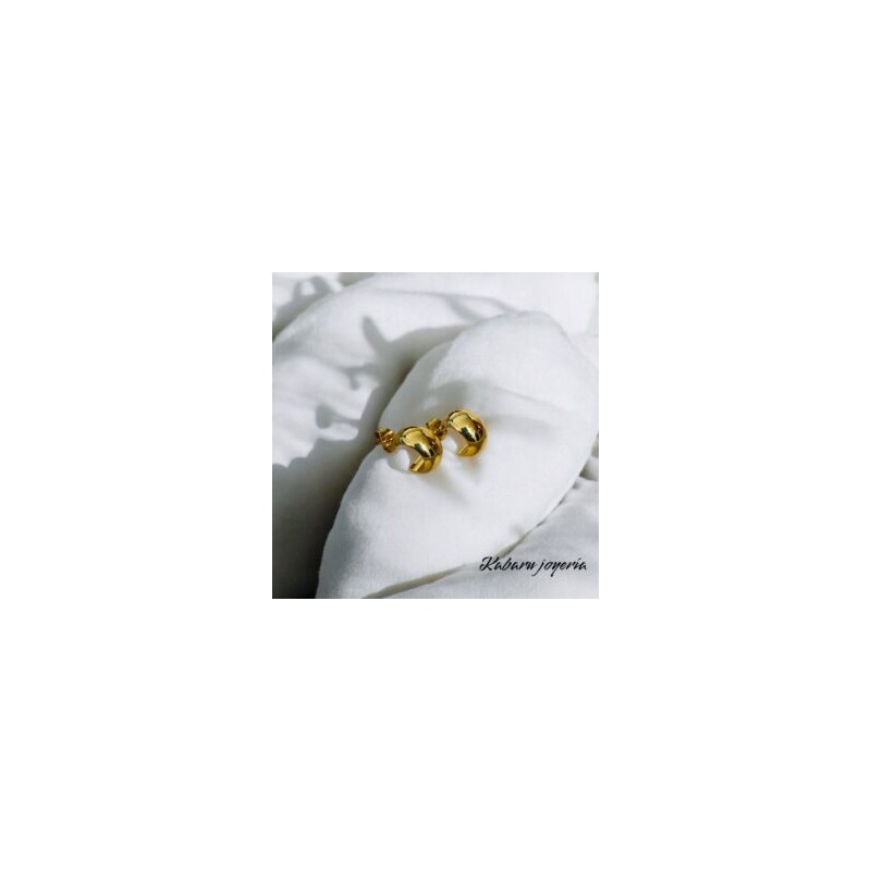 Pendientes dorados acero inoxidable ancho