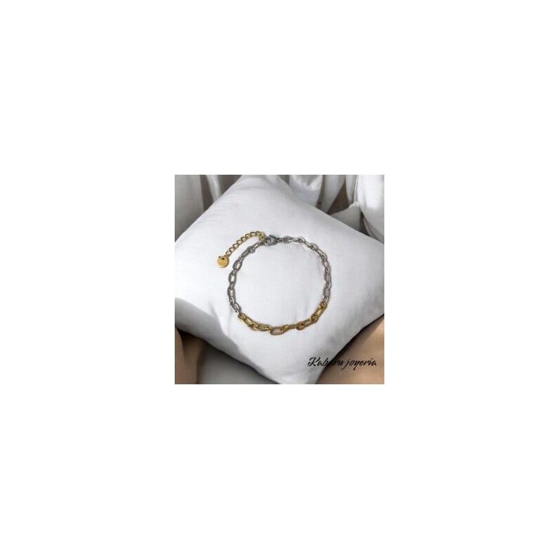 Pulsera acero inoxidable dos tonos