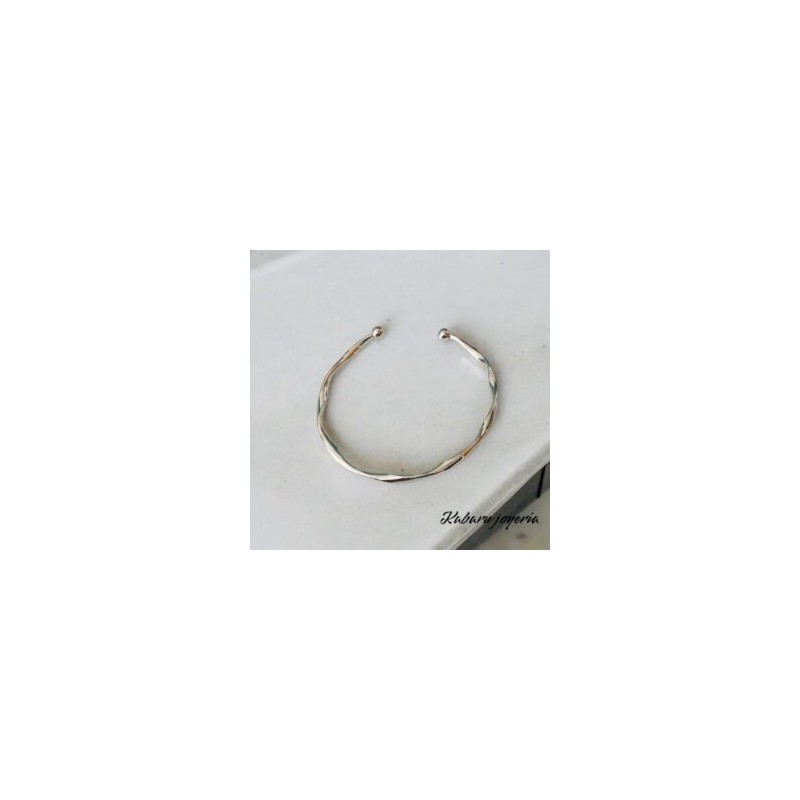 Pulsera color plata acero inoxidable de puño