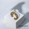 Anillo ajustable dorado acero inoxidable corazones