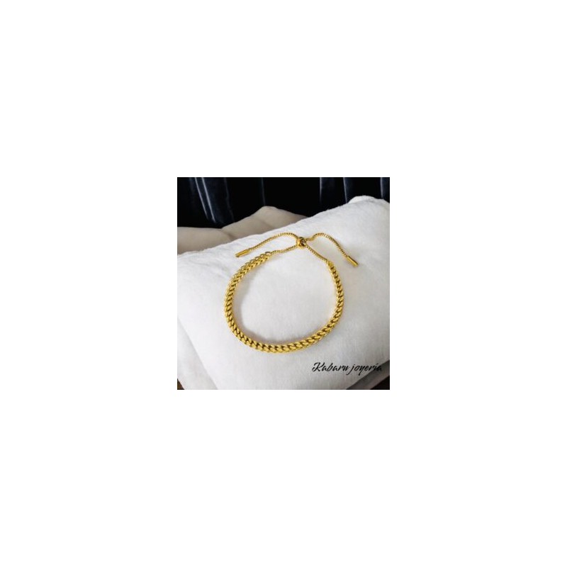 Pulsera dorada acero inoxidable trenzada