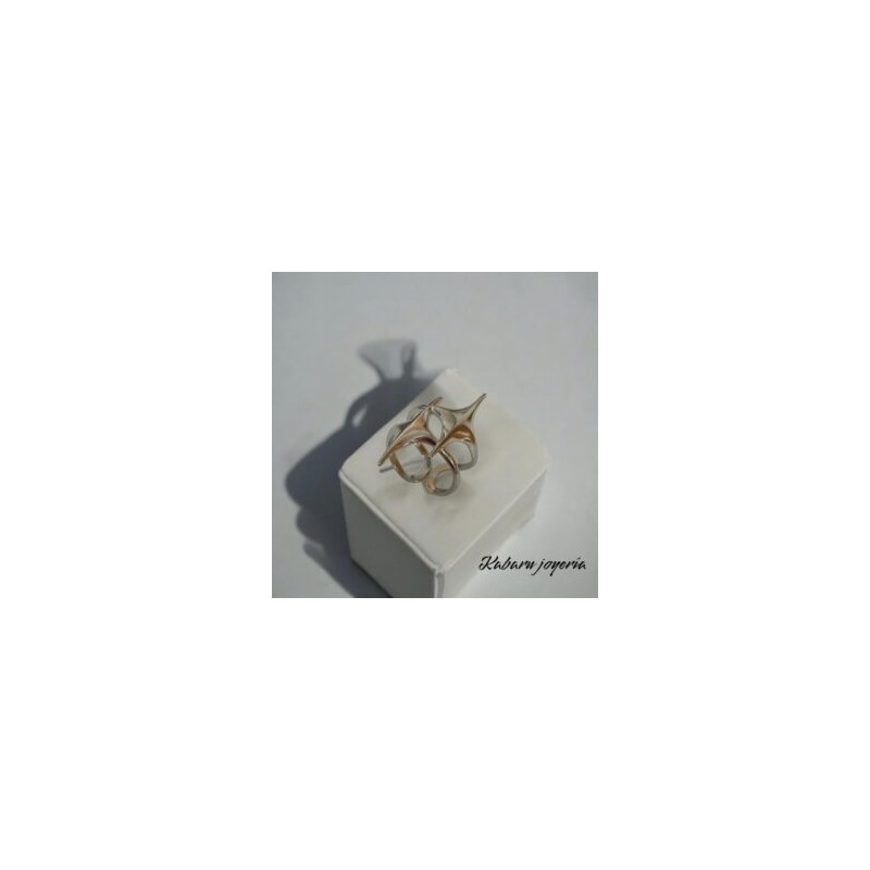 Anillo ajustable color plata acero inoxidable estrellas