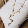 Collar dorado acero inoxidable perlas