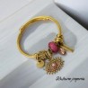 Pulsera charms acero inoxidable ojo turco rojo