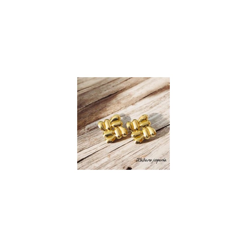 Pendientes dorados acero inoxidable retros