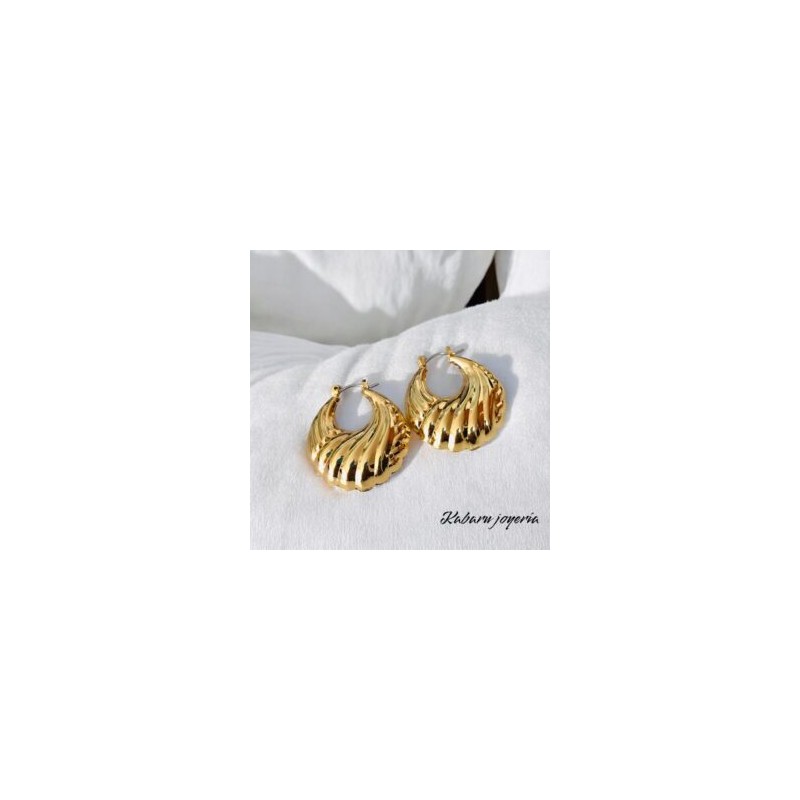 Pendientes dorados acero inoxidable retros