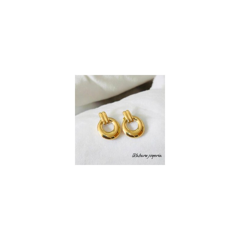 Pendientes dorados acero inoxidable gota