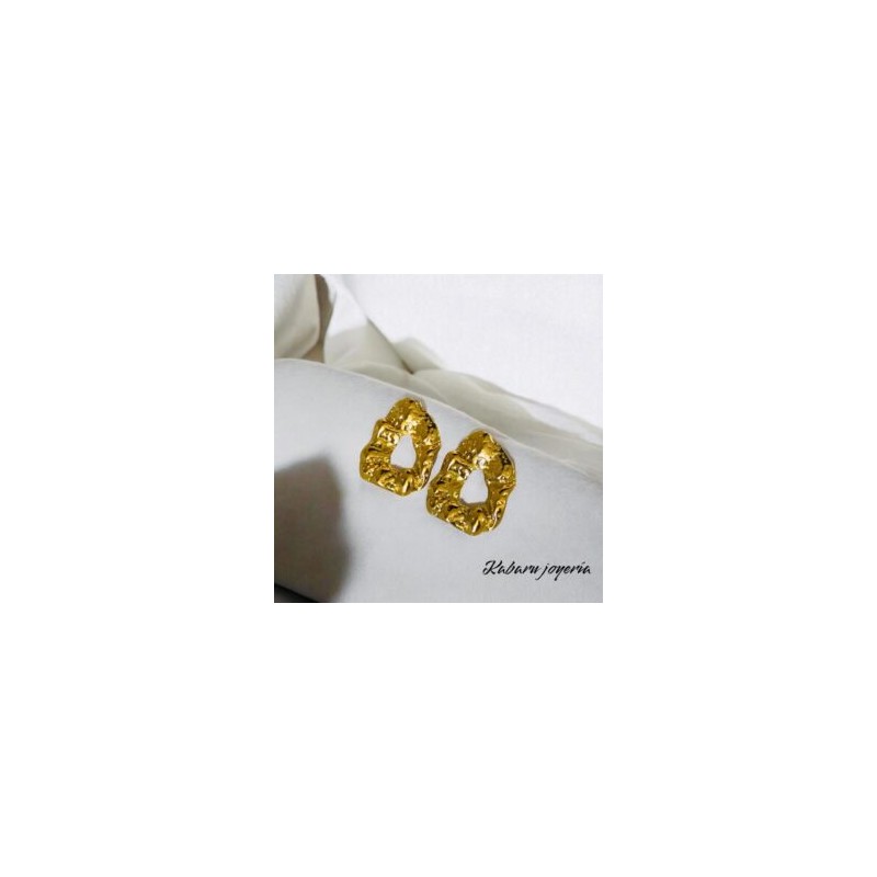 Pendientes dorados acero inoxidable retros