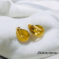 Pendientes dorados acero inoxidable gota