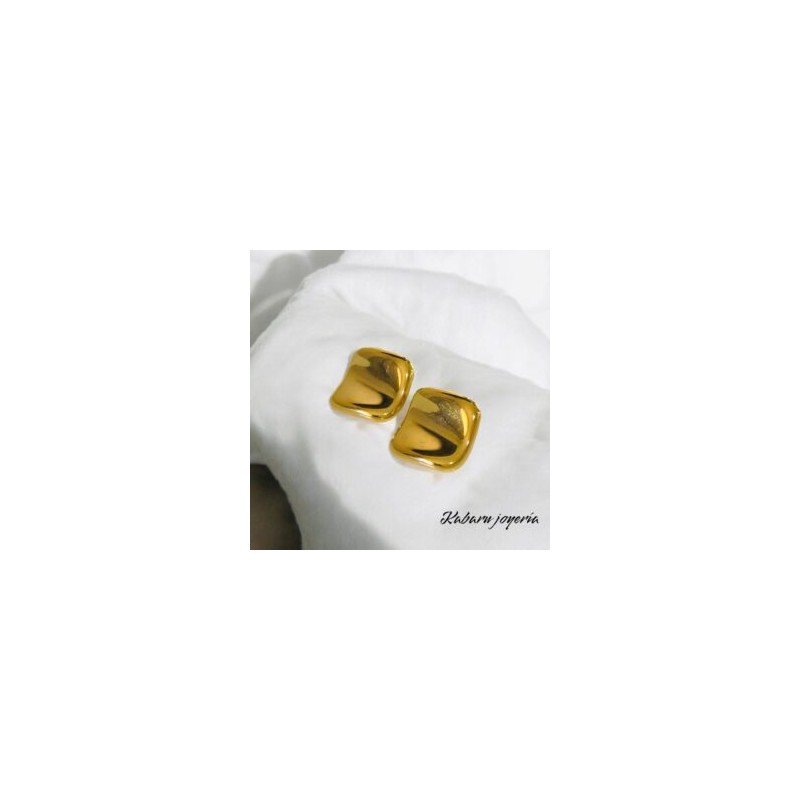Pendientes dorados acero inoxidable retros