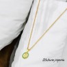 Collar dorado acero inoxidable virgen piedra verde