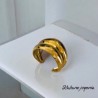 Anillo ajustable dorado acero inoxidable ancho
