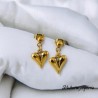 Pendientes dorados acero inoxidable corazon