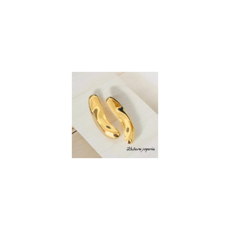 Pendientes dorados acero inoxidable gota