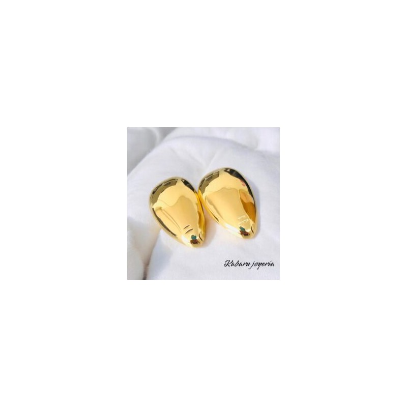Pendientes dorados acero inoxidable gota