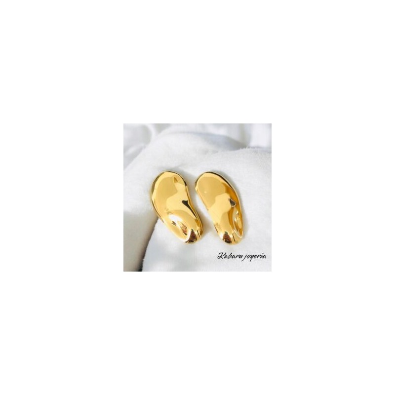 Pendientes dorados acero inoxidable gota