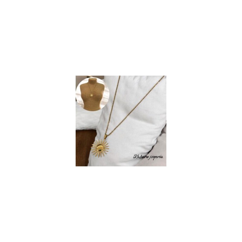 Collar dorado acero inoxidable sol