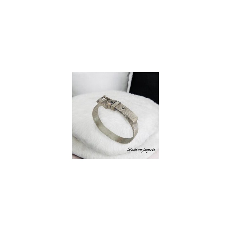 Brazalete color plata acero inoxdidable cinturon