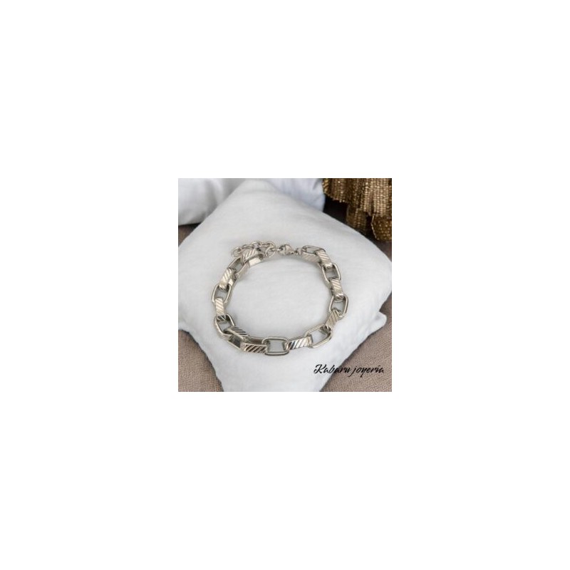 Pulsera color plata acero inoxidable