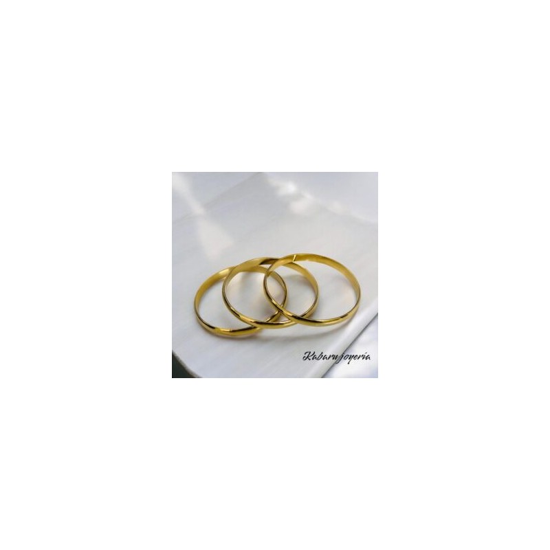 Set 3 pulseras acero inoxidable doradas