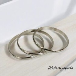 Set 3 pulseras acero inoxidable color plata