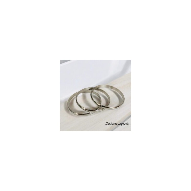 Set 3 pulseras acero inoxidable color plata