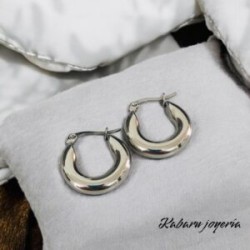 Arracadas color plata acero inoxidable gruesas | Joyería Ensueño