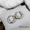 Arracadas color plata acero inoxidable gruesas | Joyería Ensueño