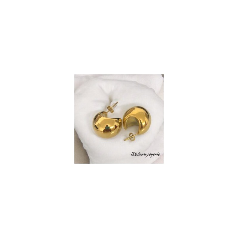 Pendientes dorados acero inoxidable gota
