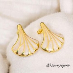 Pendientes acero inoxidable gota blanco