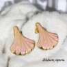 Pendientes acero inoxidable gota rosa