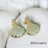 Pendientes acero inoxidable gota azul