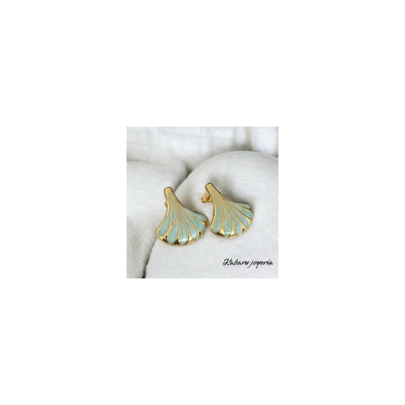 Pendientes acero inoxidable gota azul