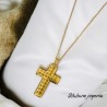 Collar dorado acero inoxidable Cruz