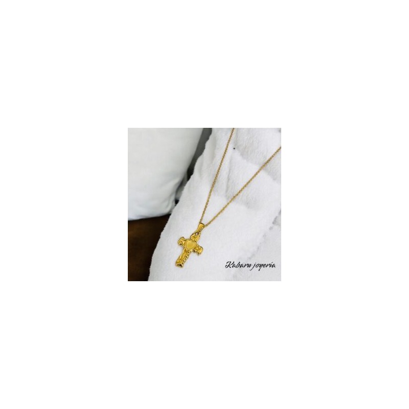 Collar dorado acero inoxidable Cruz